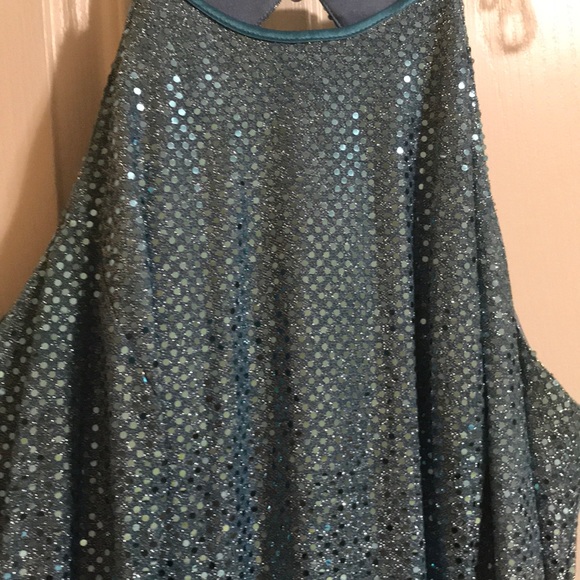 Blue sequin Mermaid Gown - Picture 3 of 7